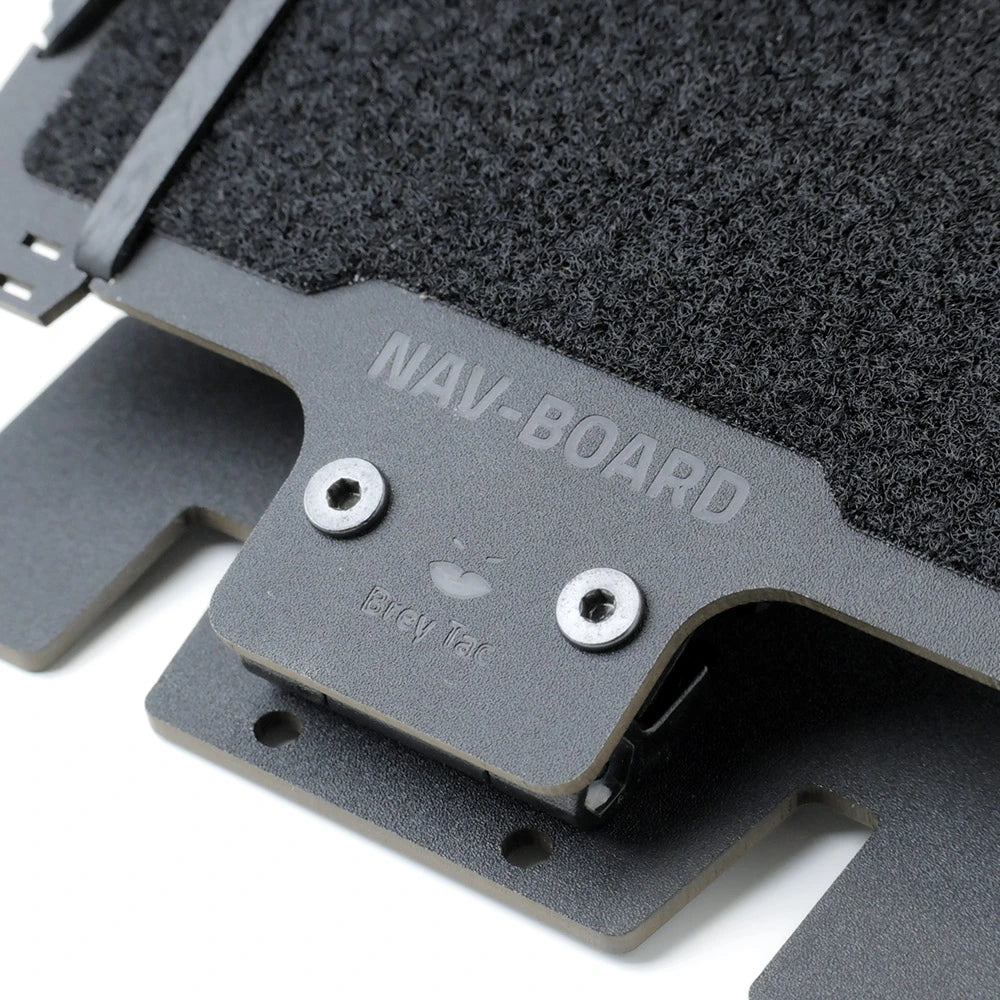 Close-up of a gray 'NAV-BOARD' product on a white background